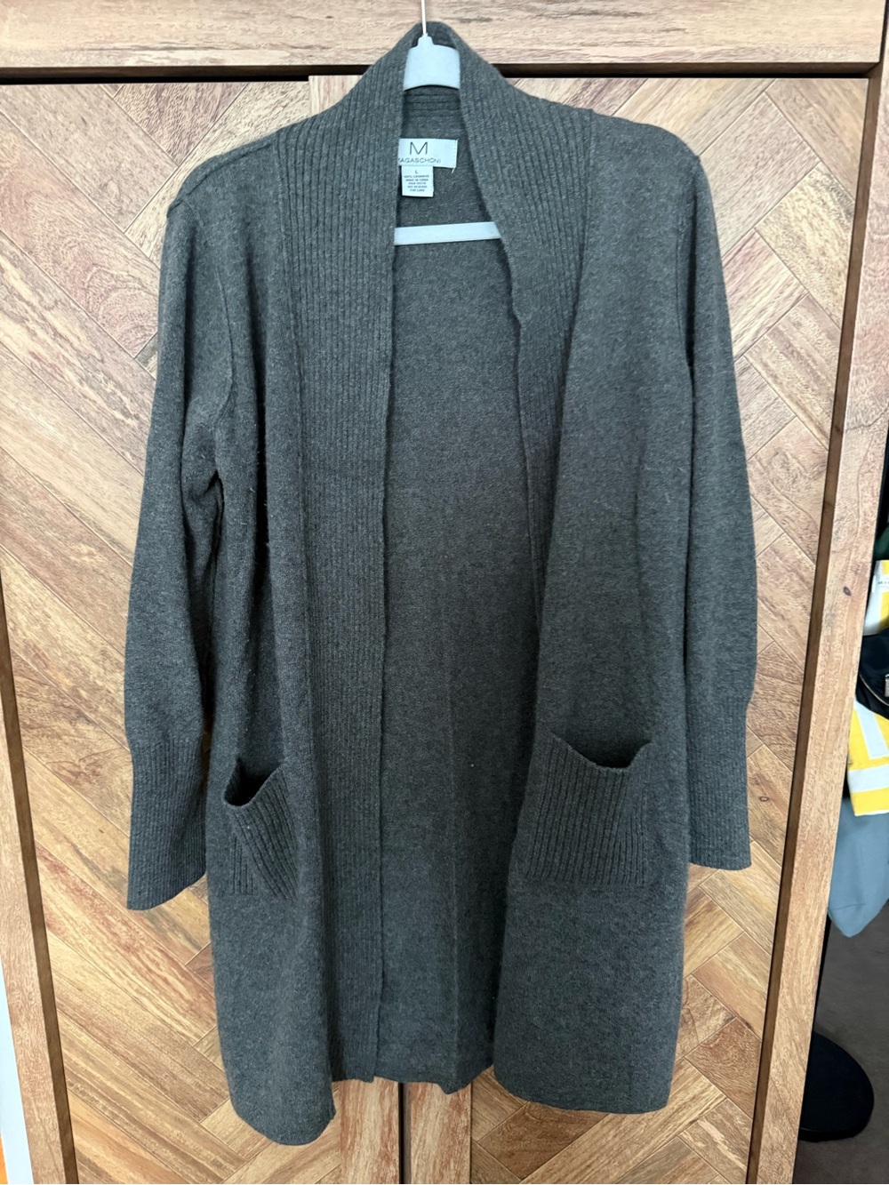 Magaschoni Open-Front Long Cashmere Cardigan